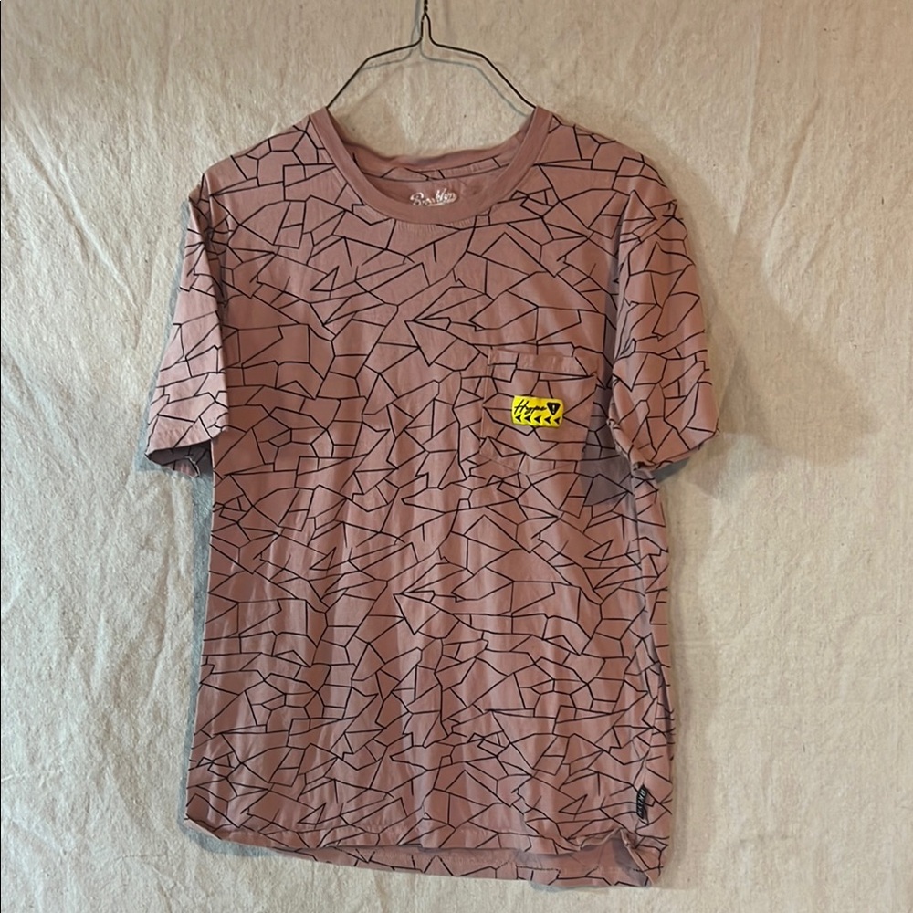 Brooklyn Hype Mens Shirt Modern Abstract Pattern Tee in Brown